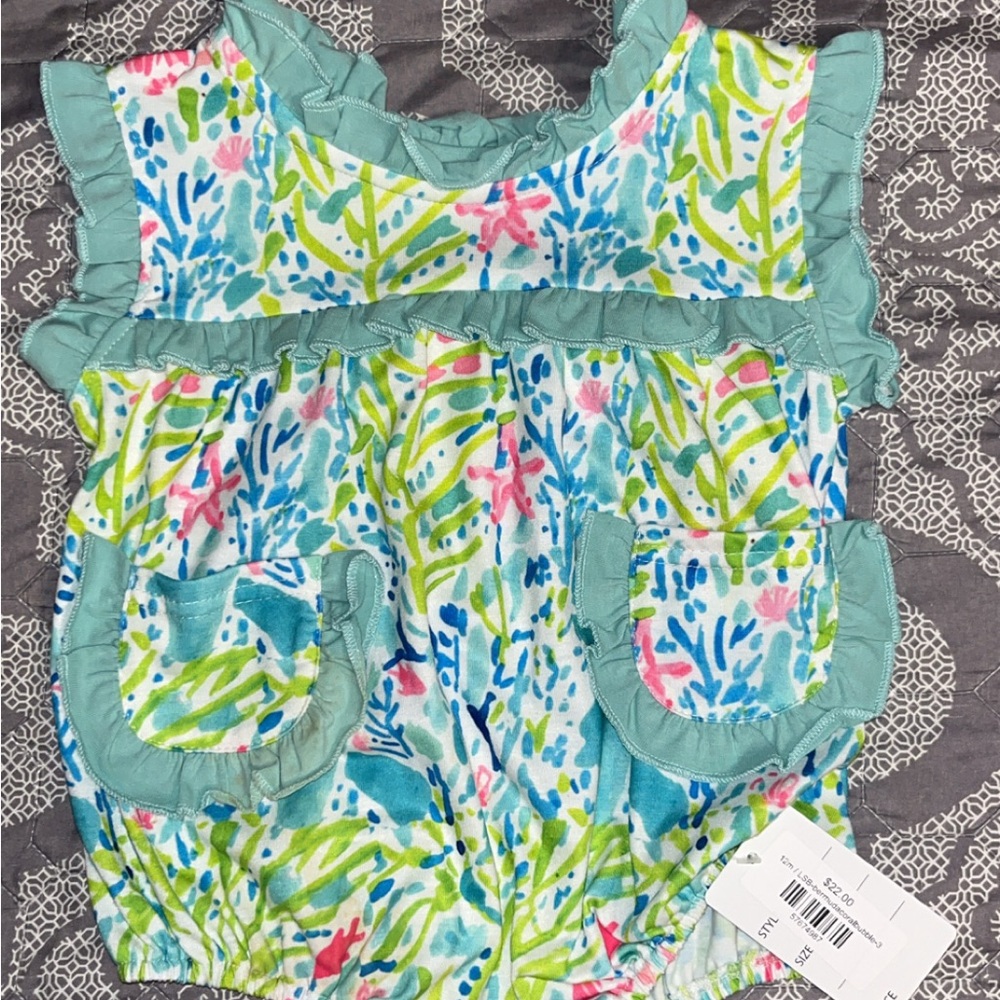 12m NWT Boutique Bermuda Coral Bubble Outfit